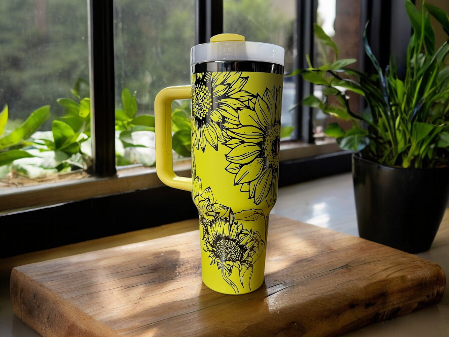 40oz Sunflower Design Tumbler