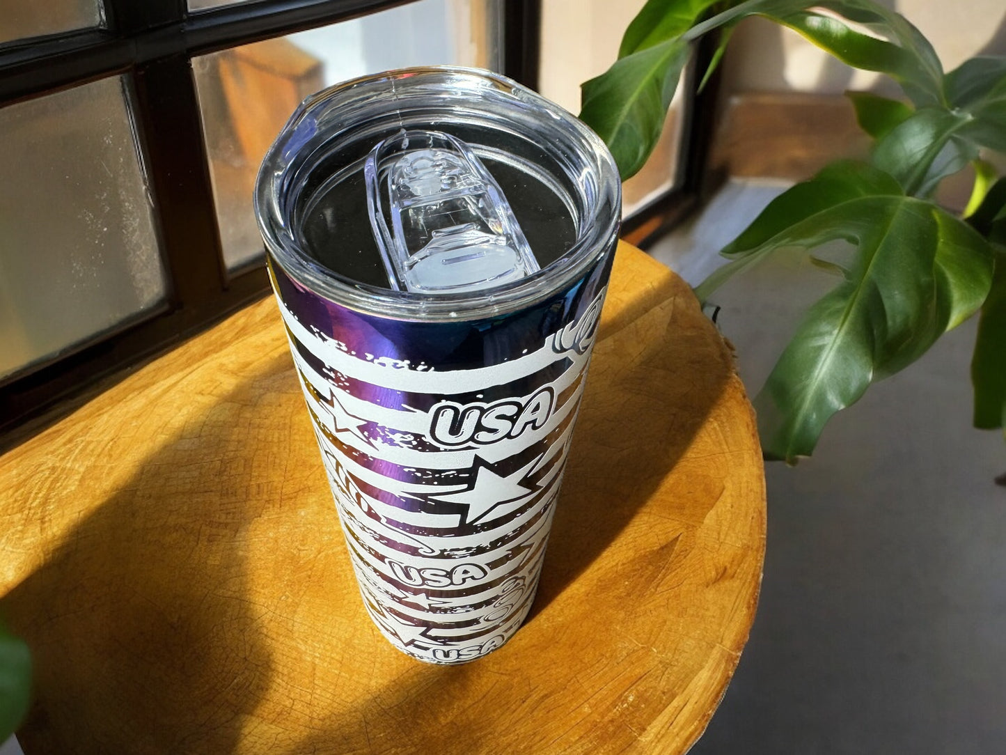 20oz USA themed fireworks tumbler