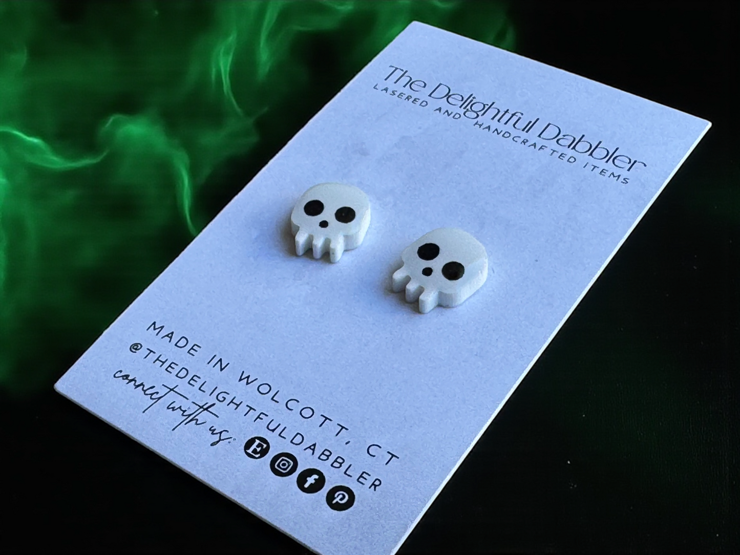 Spooky Skull Halloween Acrylic Stud Earrings