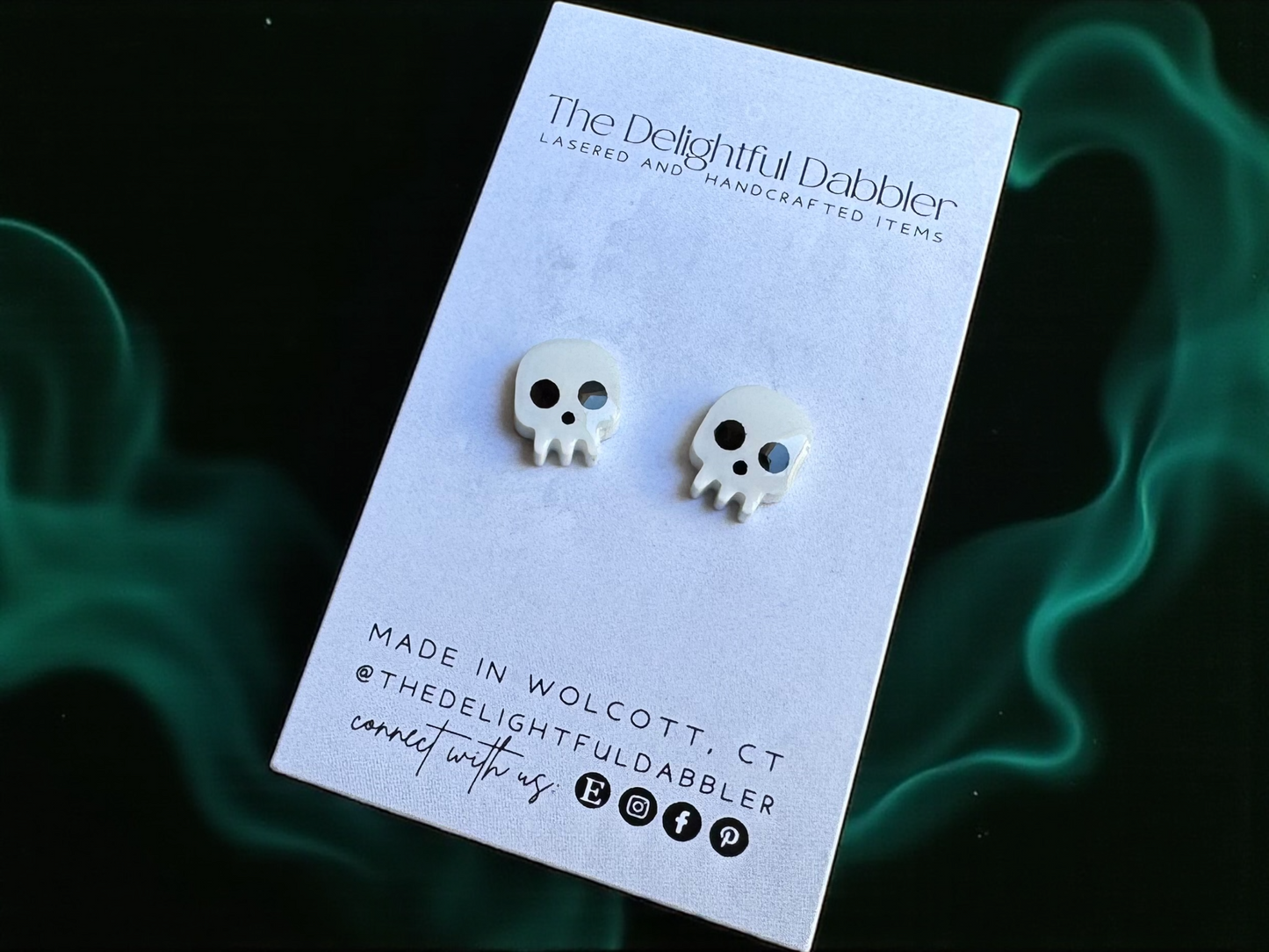 Spooky Skull Halloween Acrylic Stud Earrings