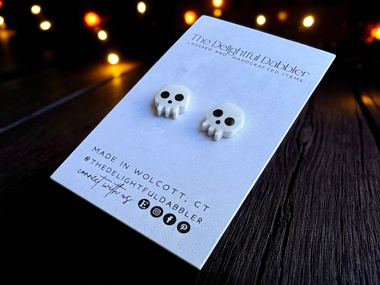 Spooky Skull Halloween Acrylic Stud Earrings