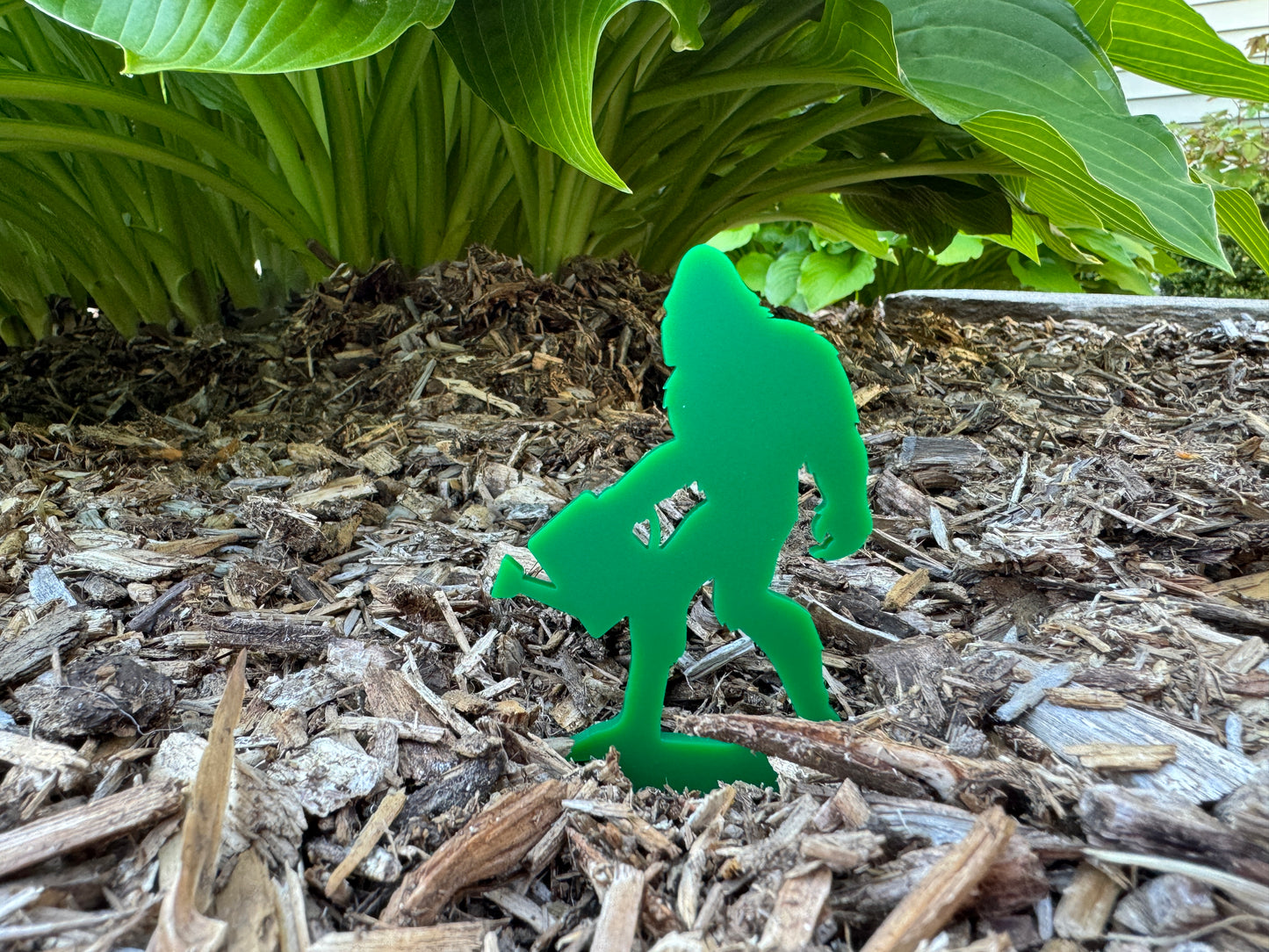 Sasquatch with watering can decorative plant stakes