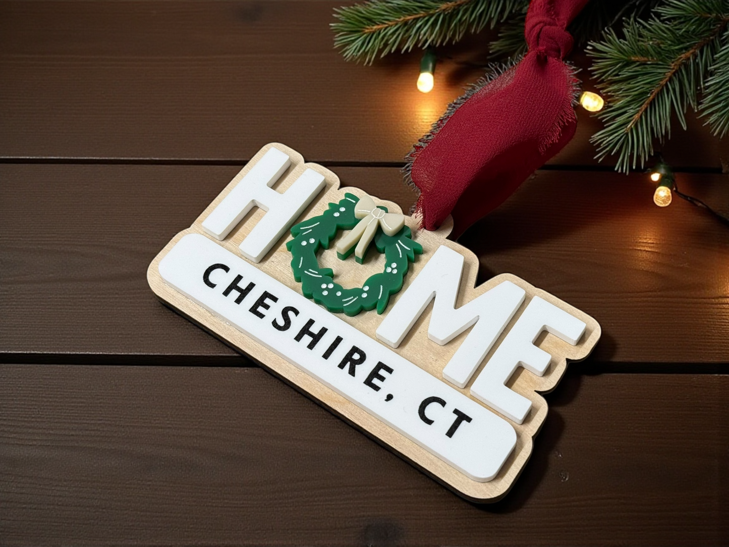 Personalized HOME Town Ornament
