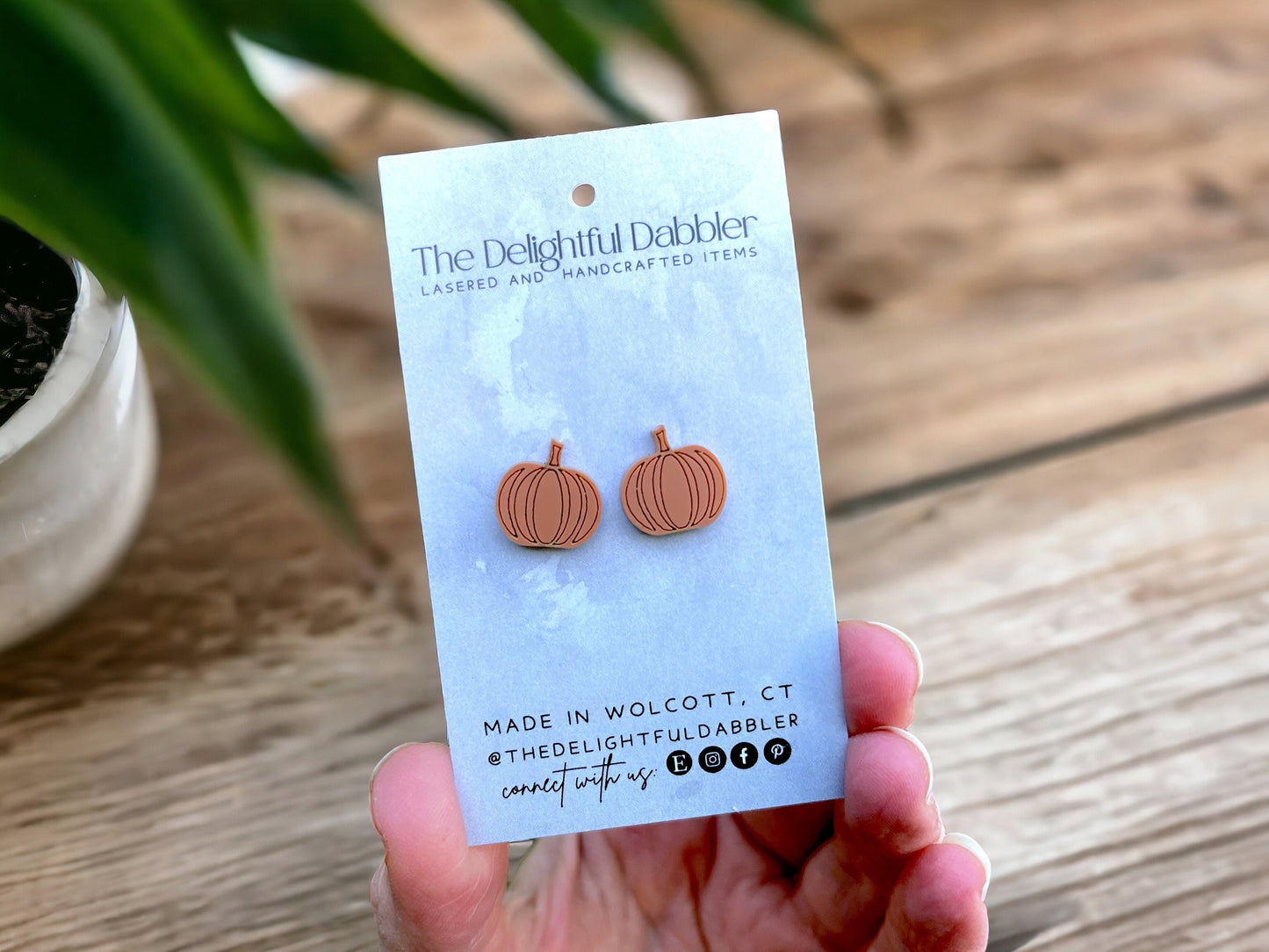 Matte Pumpkin Acrylic Stud Earrings