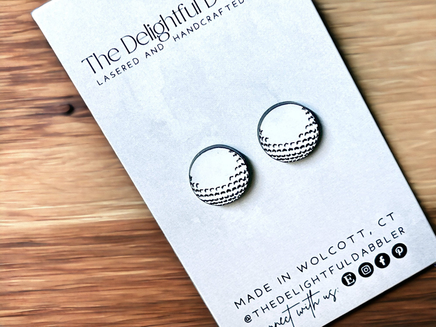 Golf ball stud acrylic earrings