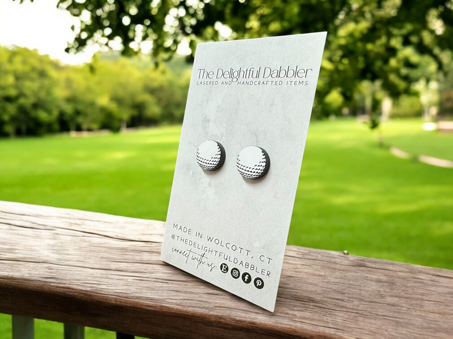 Golf ball stud acrylic earrings