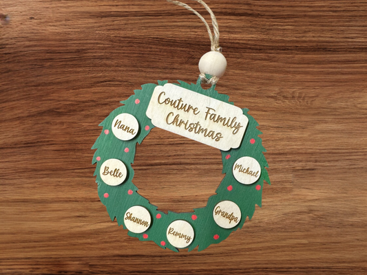 Family wreath ornament