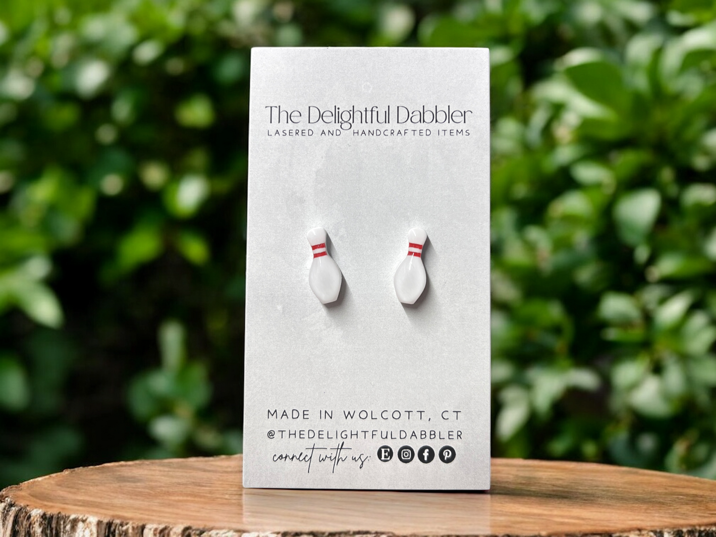 Bowling Pins stud acrylic earrings
