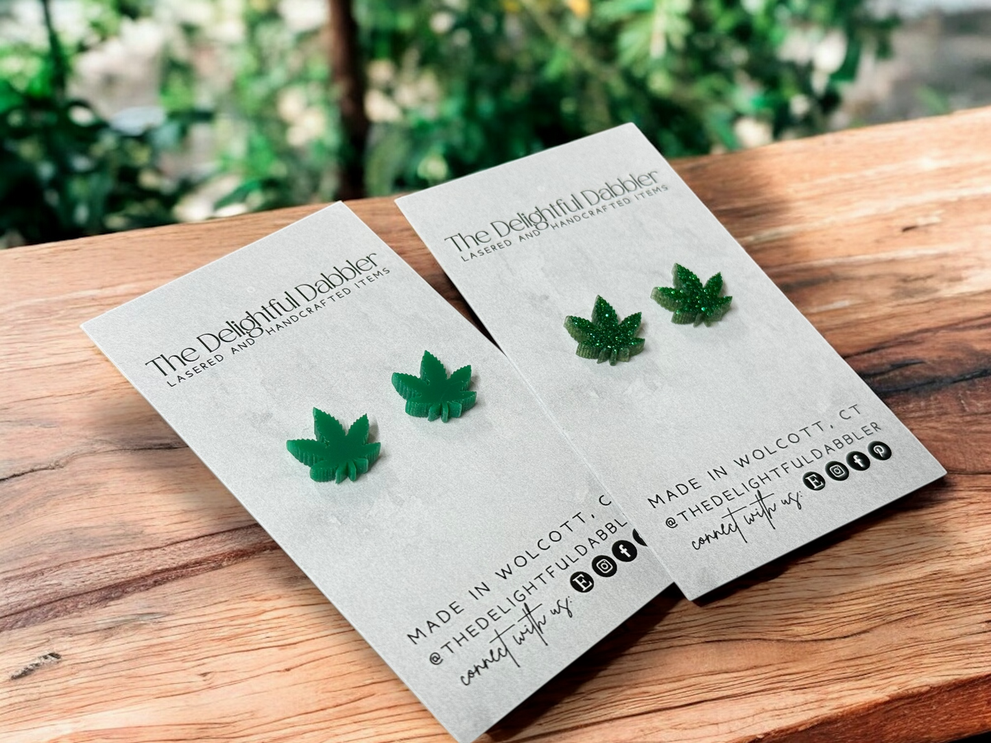 Weed Earrings - Matte and Glitter acrylic studs