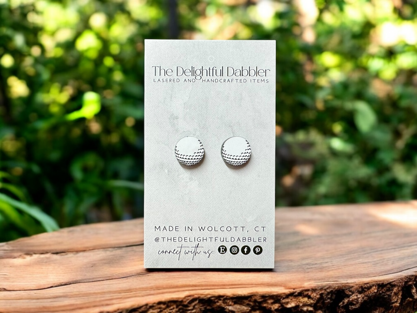Golf ball stud acrylic earrings