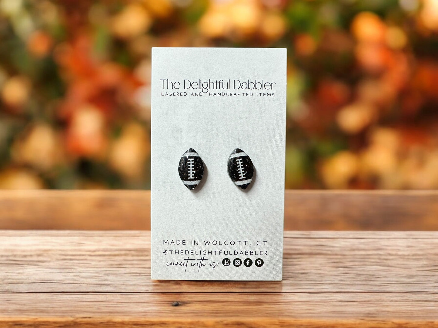Glitter Football Stud Earrings