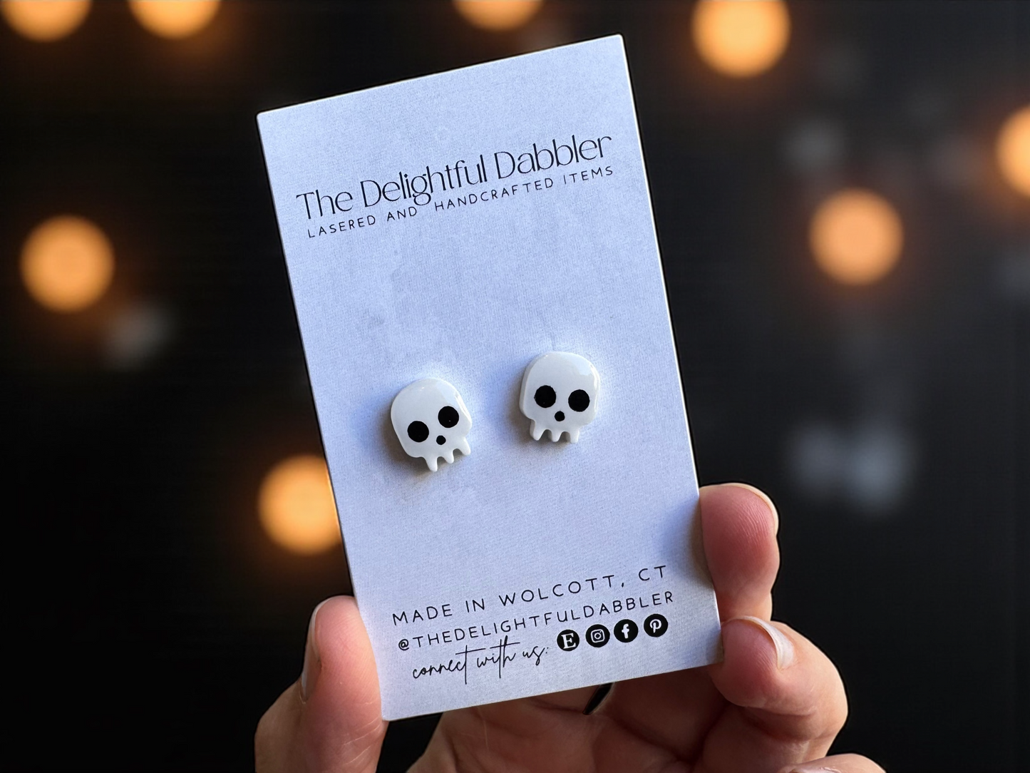 Spooky Skull Halloween Acrylic Stud Earrings