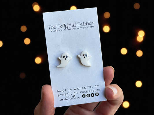 Spooky Ghost Halloween Stud Earrings