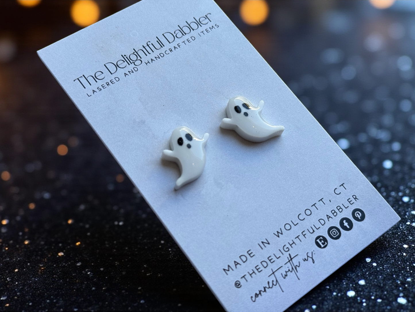 Spooky Ghost Halloween Stud Earrings