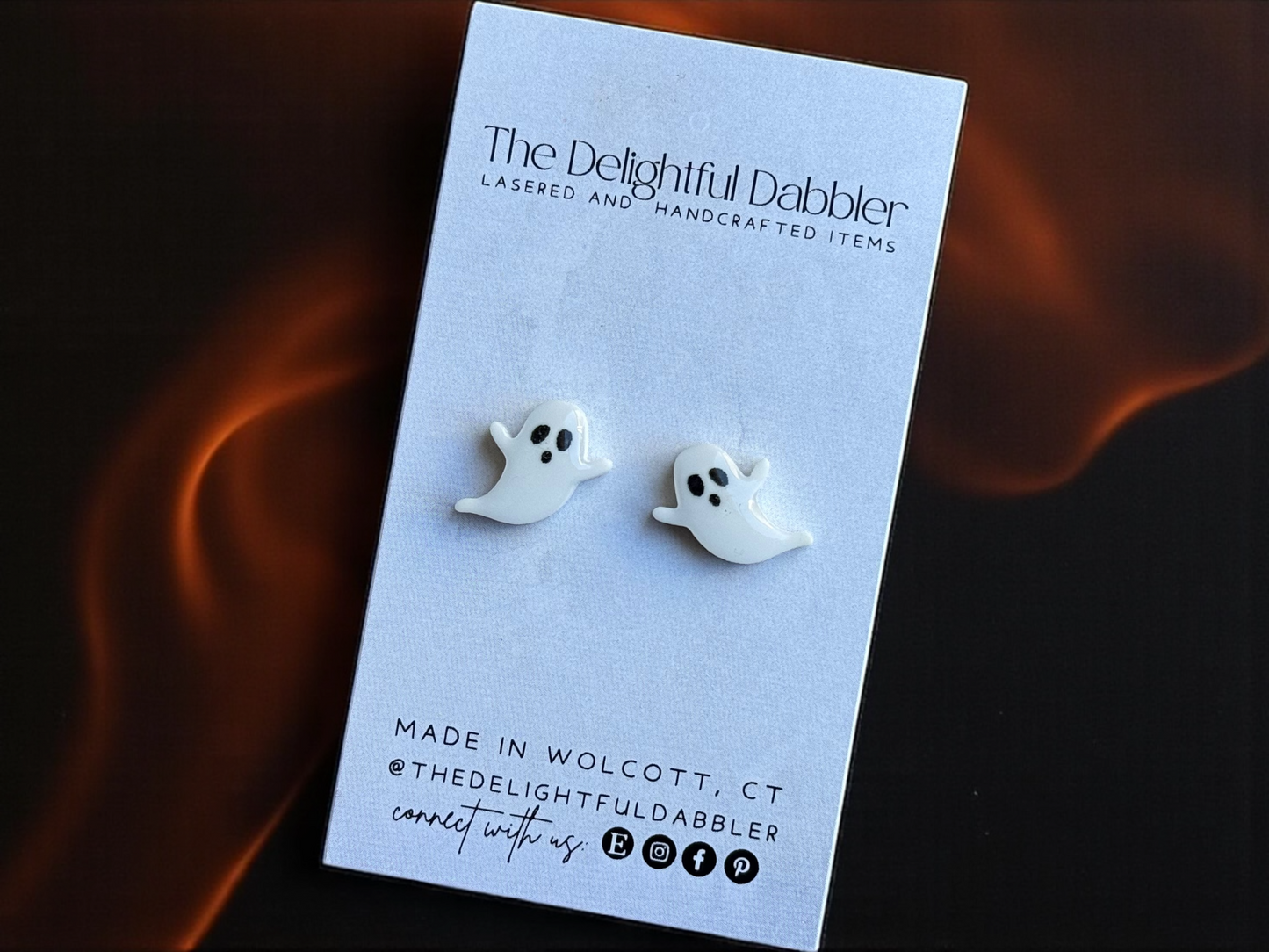 Spooky Ghost Halloween Stud Earrings