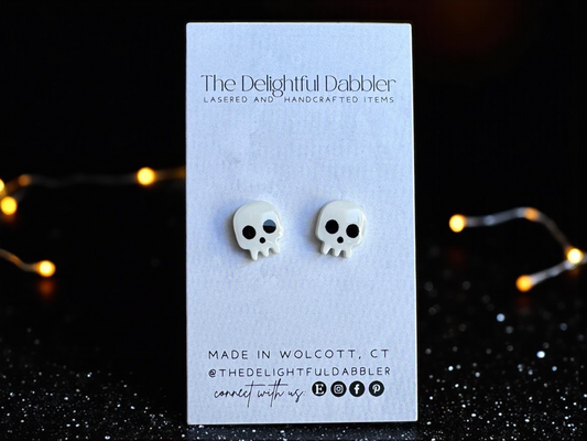 Spooky Skull Halloween Acrylic Stud Earrings