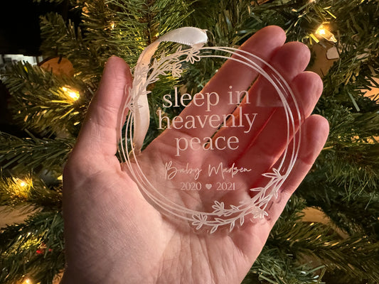 Sleep in Heavenly Peace Ornament - infant loss, miscarriage, remembrance