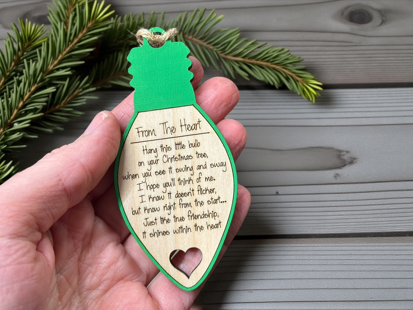 From The Heart – Friendship Lightbulb Ornament