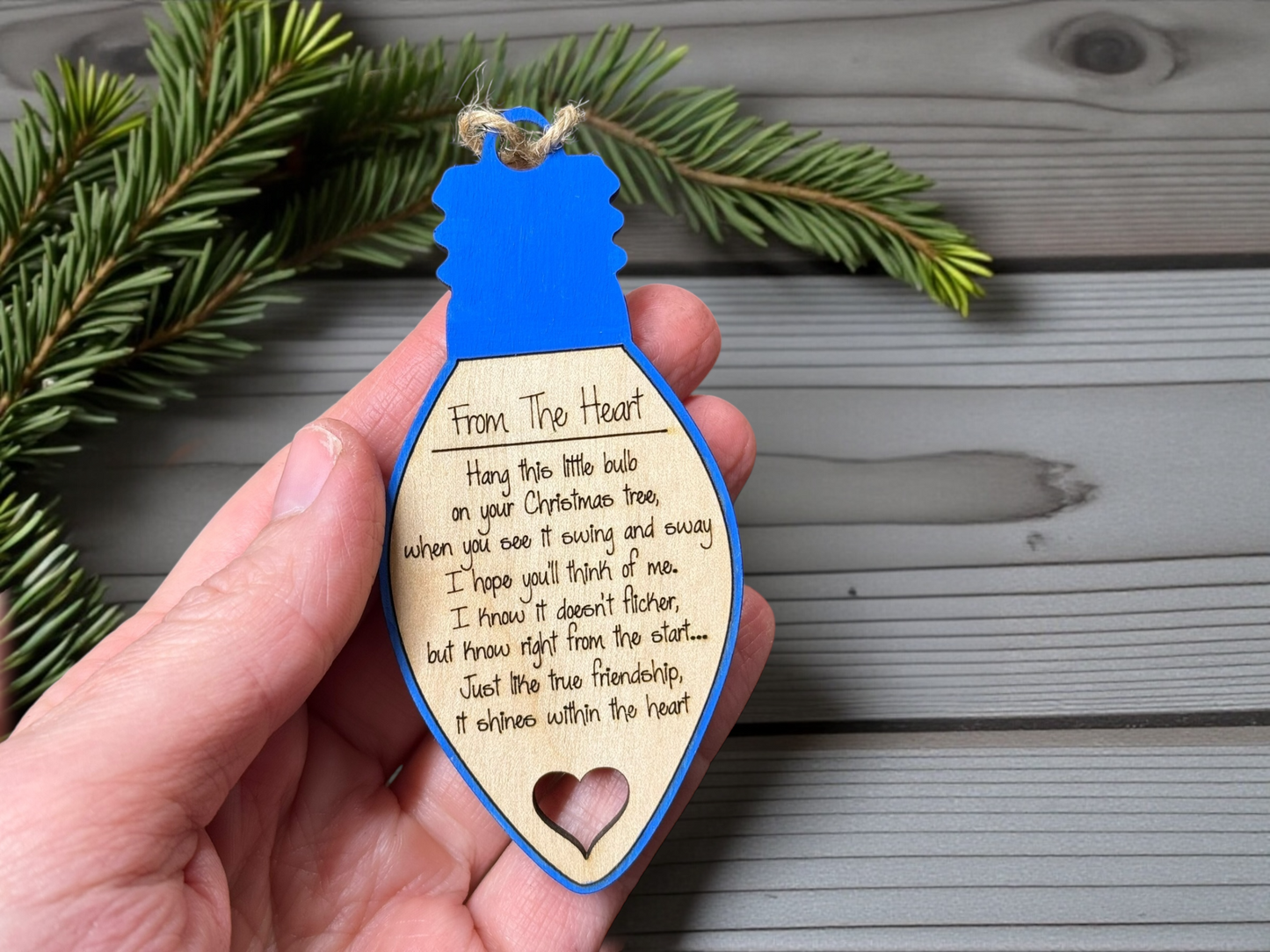 From The Heart – Friendship Lightbulb Ornament