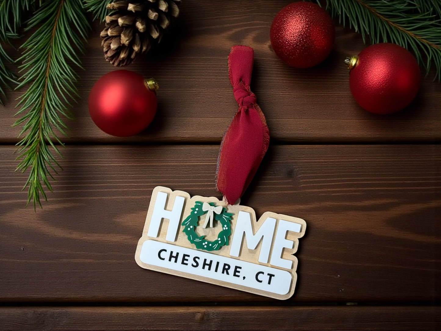 Personalized HOME Town Ornament