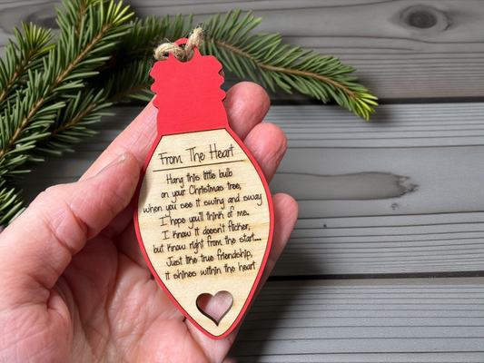 From The Heart – Friendship Lightbulb Ornament