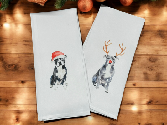Christmas Dog Kitchen Towels – Polyester Decorative Towels (27″ × 17″)