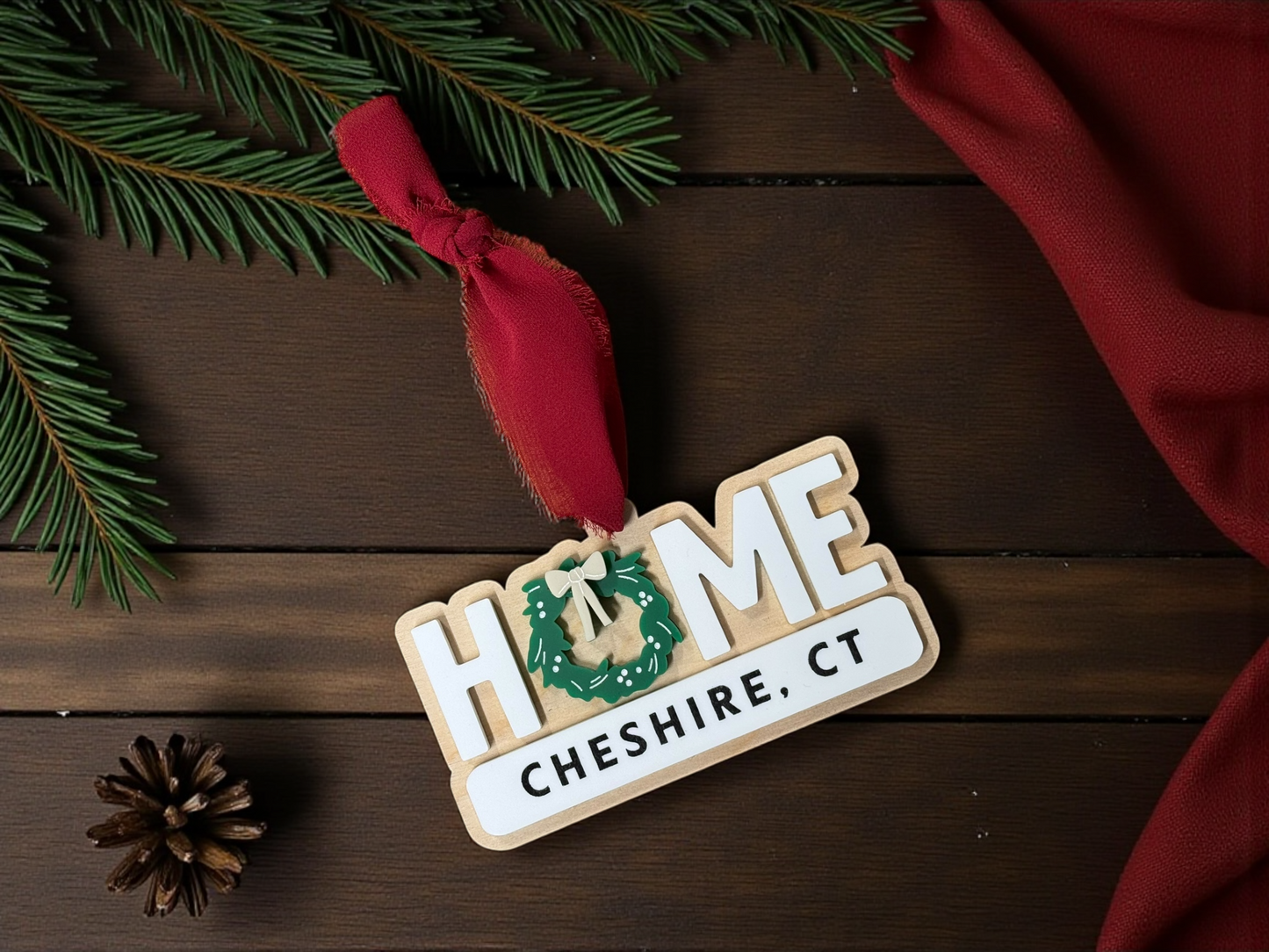 Personalized HOME Town Ornament