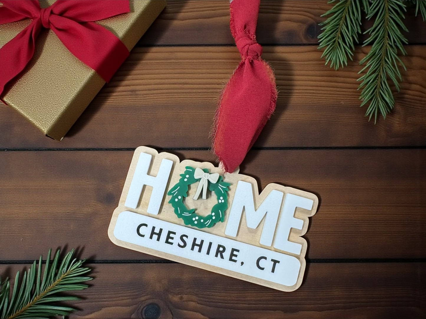 Personalized HOME Town Ornament
