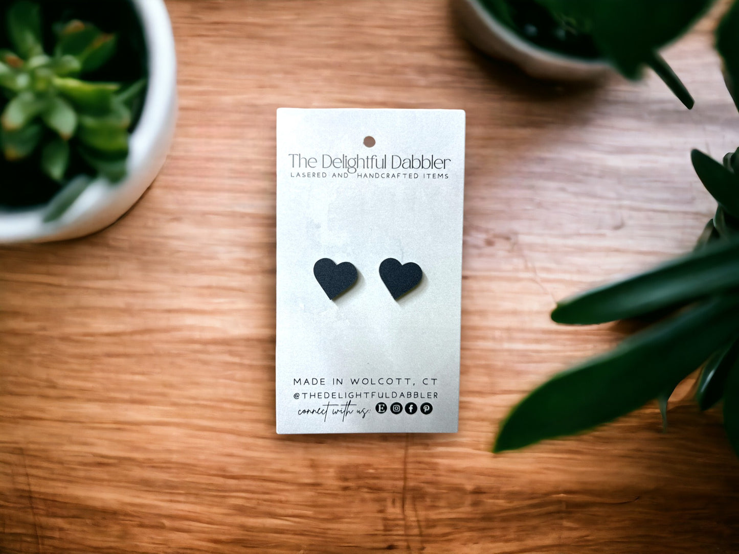 Matte Heart Stud Earring Collection