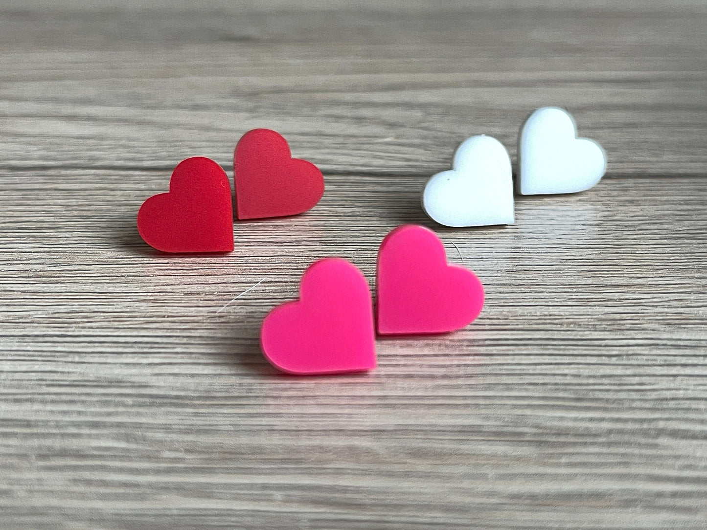 Matte Heart Stud Earring Collection