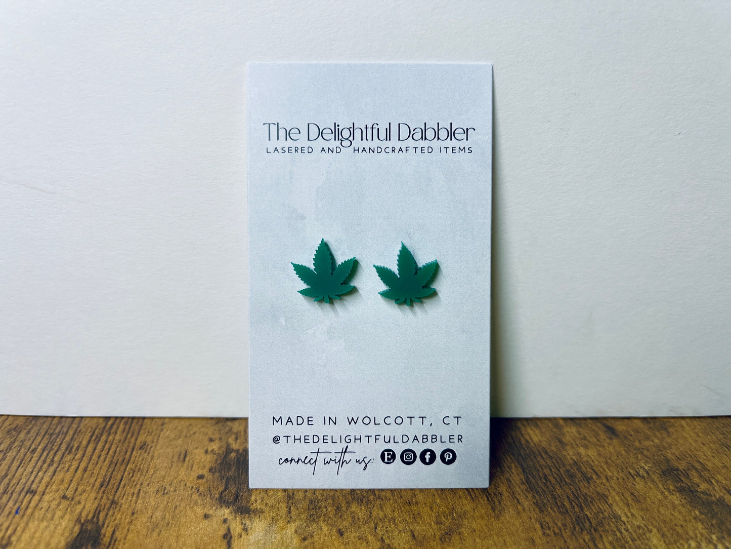 Weed Earrings - Matte and Glitter acrylic studs