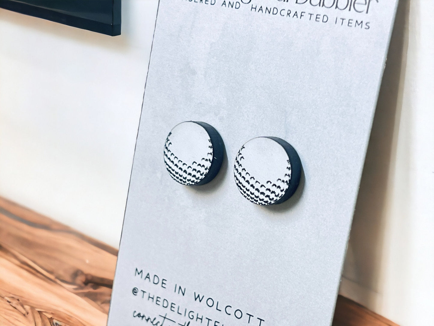Golf ball stud acrylic earrings
