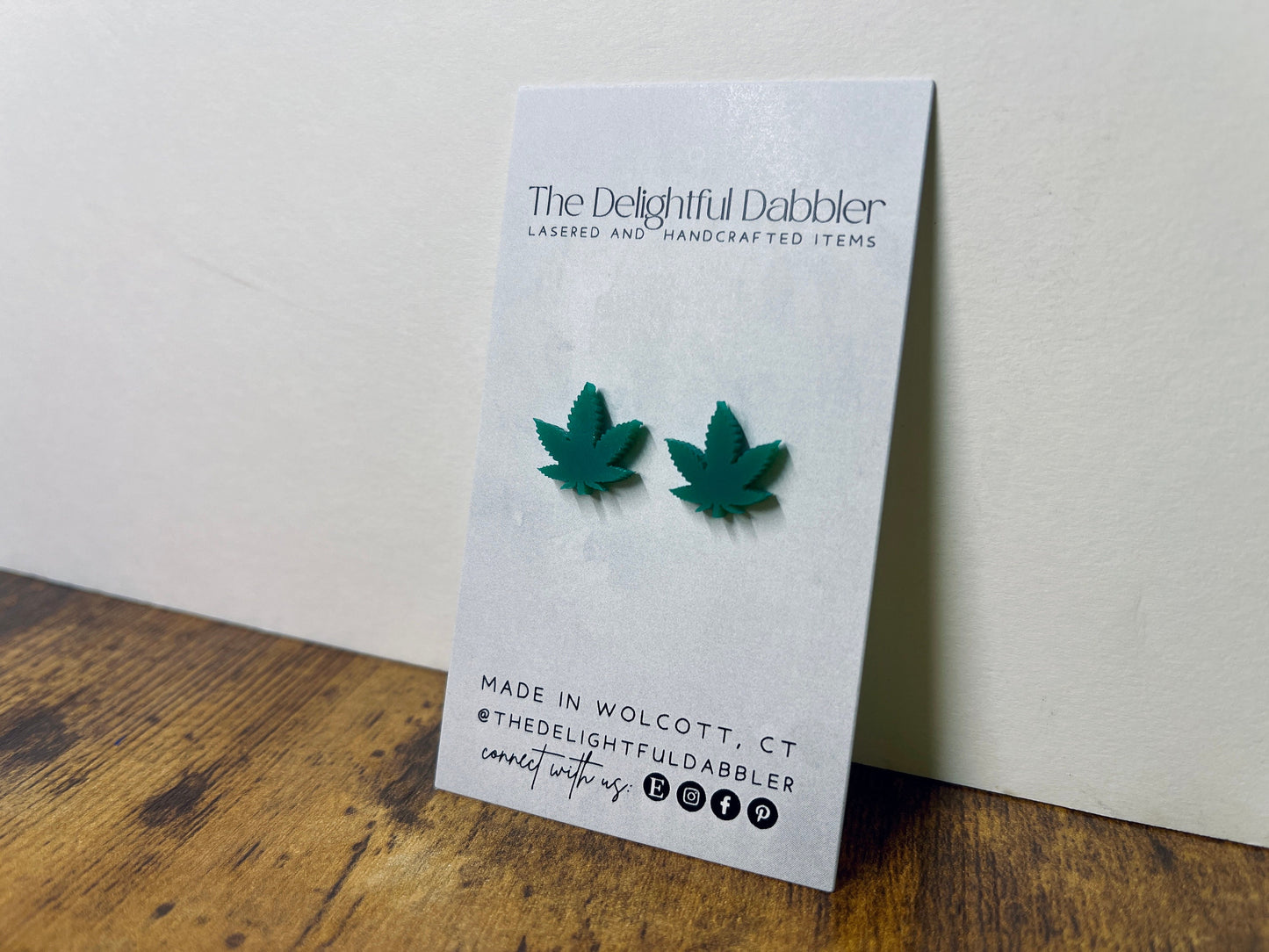 Weed Earrings - Matte and Glitter acrylic studs