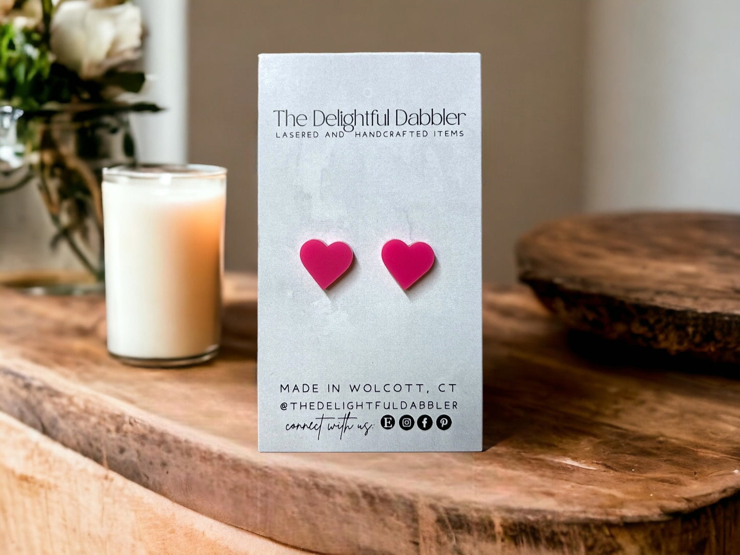 Matte Heart Stud Earring Collection